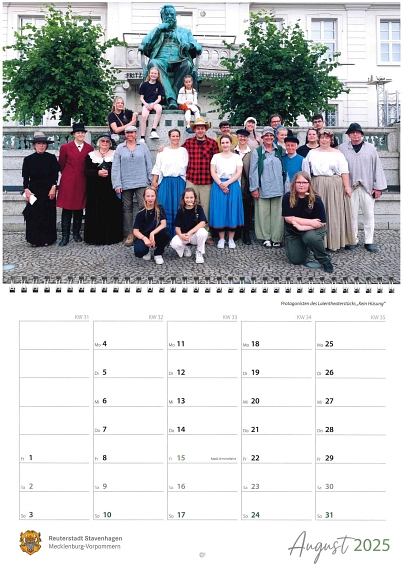 Stadtkalender 2025 - August © Amt Stavenhagen